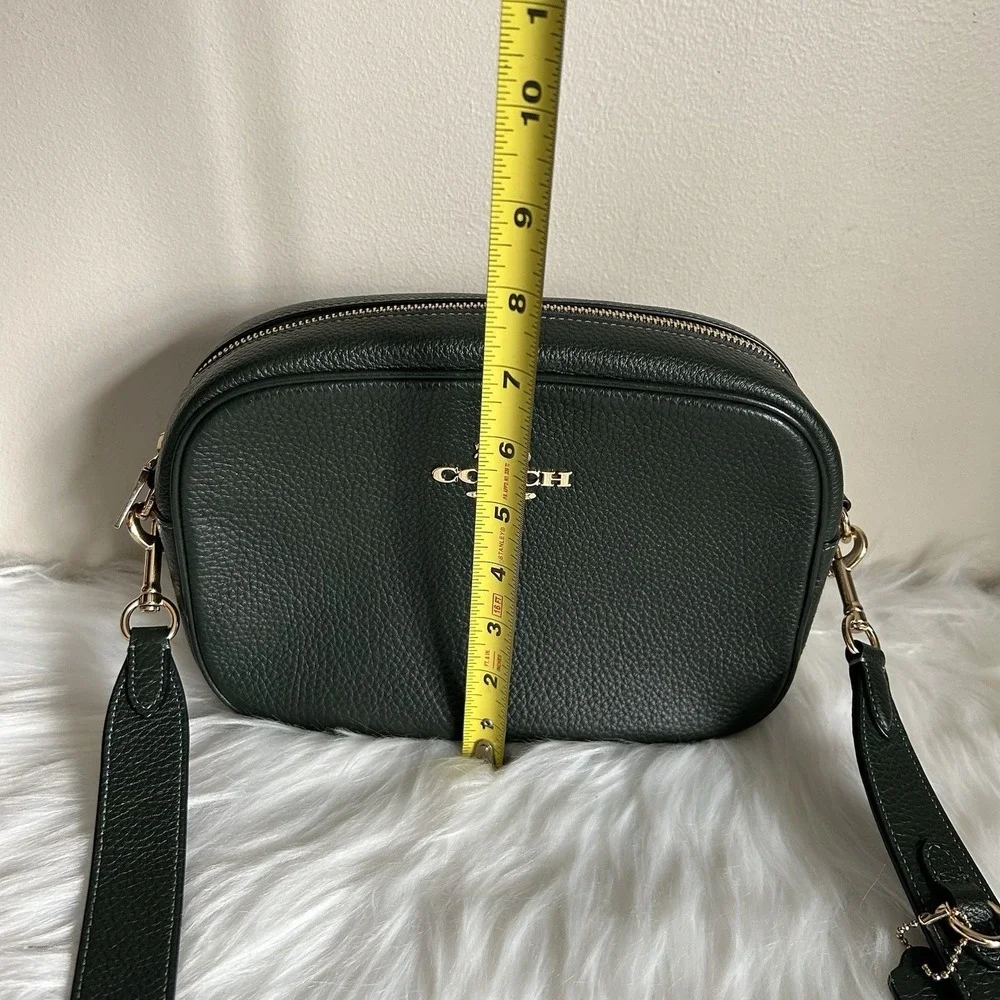 Coach Jamie Camera Bag Forest Green Pebbled Leather Crossbody Excellent - Picture 8 of 9
